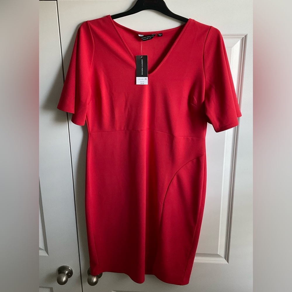 Dorothy Perkins (UK store) red knee length dress, size US14, unworn
